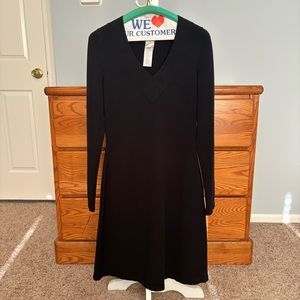 Wolford Size S Black Long Sleeve V-Neck Dress